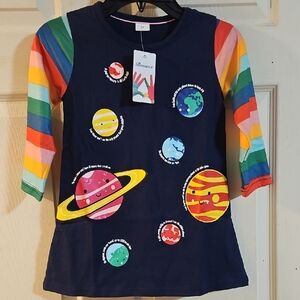 BUMEEX GIRLS SOLAR SYSTEM DRESS: BLUE: NEW WITH TAGS: SIZE 3Y (3T)